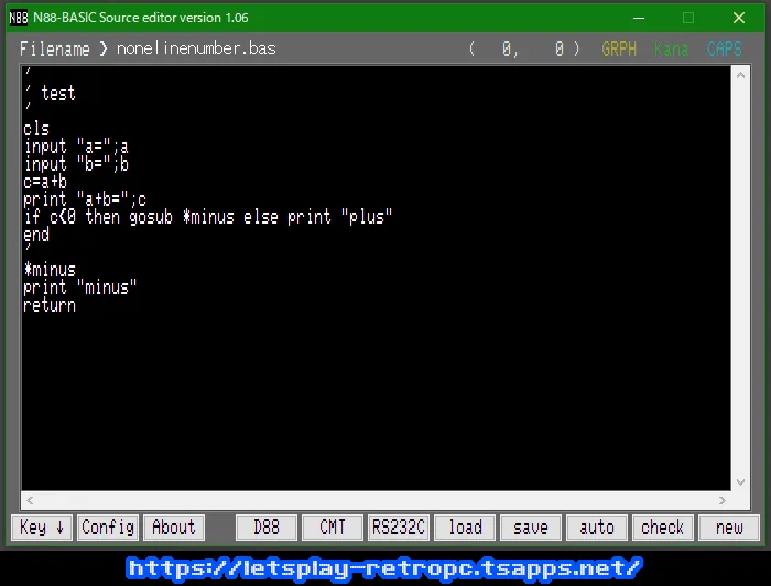 XL-BASICでも使える行番号無しリストも保存可能